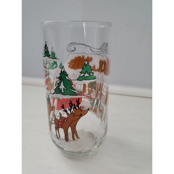 Vintage COKE / COCA-COLA McCrory Stores CHRISTMAS Santa GLASS TUMBLER - Set Of 3 - Picture 4 of 15